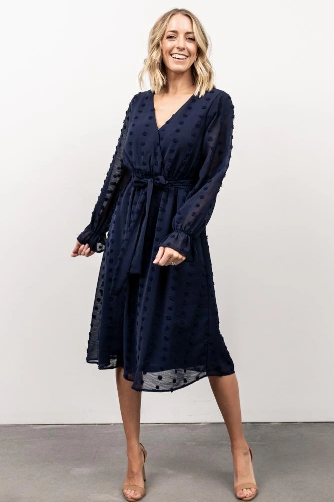 POL Paisley Dot Midi Dress | Navy 7 POL Paisley Dot Midi Dress | Navy