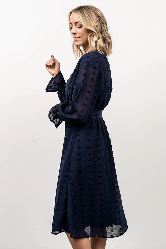 POL Paisley Dot Midi Dress | Navy 6 POL Paisley Dot Midi Dress | Navy