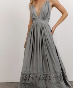 DD Pauletta Woven Maxi Dress | Dusty Blue Dresses