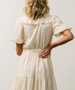 FT Pearl Swiss Dot Mini Dress | Cream