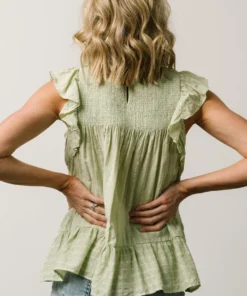 IL Peggy Ruffle Sleeve Top | Light Green Tops 13 IL Peggy Ruffle Sleeve Top | Light Green Tops