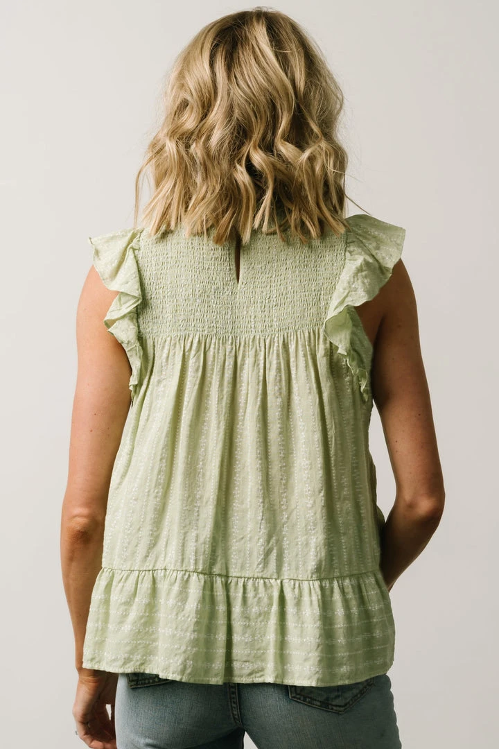 IL Peggy Ruffle Sleeve Top | Light Green Tops 8 IL Peggy Ruffle Sleeve Top | Light Green Tops