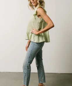 IL Peggy Ruffle Sleeve Top | Light Green Tops 18 IL Peggy Ruffle Sleeve Top | Light Green Tops