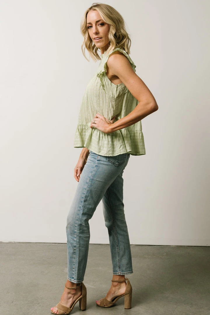IL Peggy Ruffle Sleeve Top | Light Green Tops 9 IL Peggy Ruffle Sleeve Top | Light Green Tops