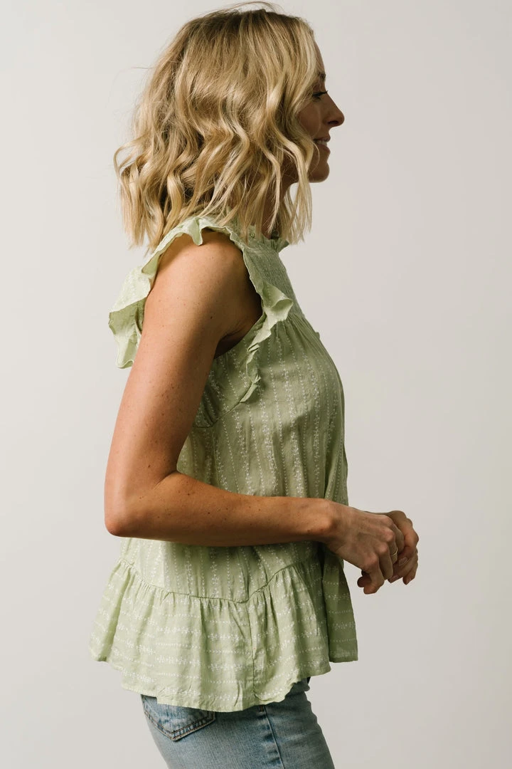 IL Peggy Ruffle Sleeve Top | Light Green Tops 7 IL Peggy Ruffle Sleeve Top | Light Green Tops