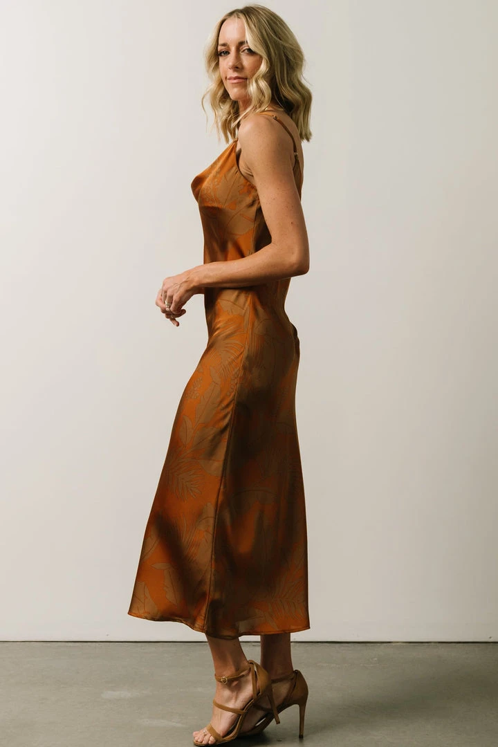 FT Penny Cowl Neck Midi Dress | Copper Print Dresses 4 FT Penny Cowl Neck Midi Dress | Copper Print Dresses