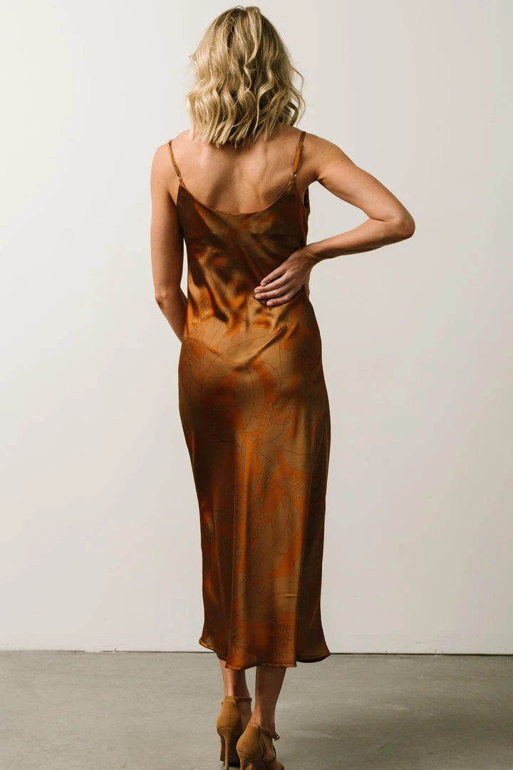 FT Penny Cowl Neck Midi Dress | Copper Print Dresses 3 FT Penny Cowl Neck Midi Dress | Copper Print Dresses
