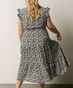 HAY Petal Smocked Midi Dress | Navy Floral Dresses