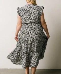 HAY Petal Smocked Midi Dress | Navy Floral Dresses