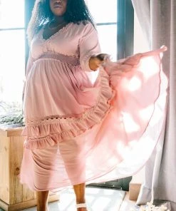 BB Custom Dresses Pippa Ruffle Maxi Dress | Vintage Rose