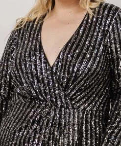 MA Poland Sequin Midi Dress | Black Dresses