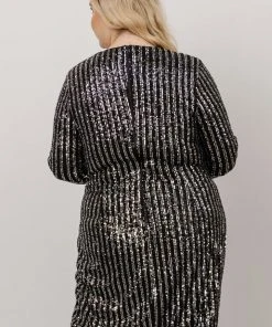 MA Poland Sequin Midi Dress | Black Dresses