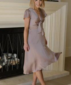 JH Poppy Satin Midi Dress | Autumn Orchid