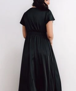 JH Poppy Satin Midi Dress | Black