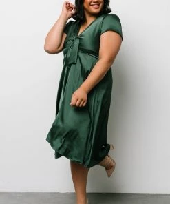JH Poppy Satin Midi Dress | Green