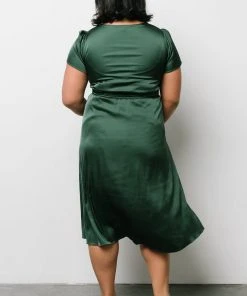 JH Poppy Satin Midi Dress | Green