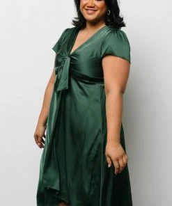 JH Poppy Satin Midi Dress | Green