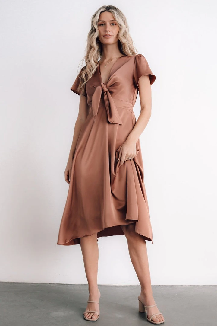 JH Poppy Satin Midi Dress | Rosy Brown 10 JH Poppy Satin Midi Dress | Rosy Brown