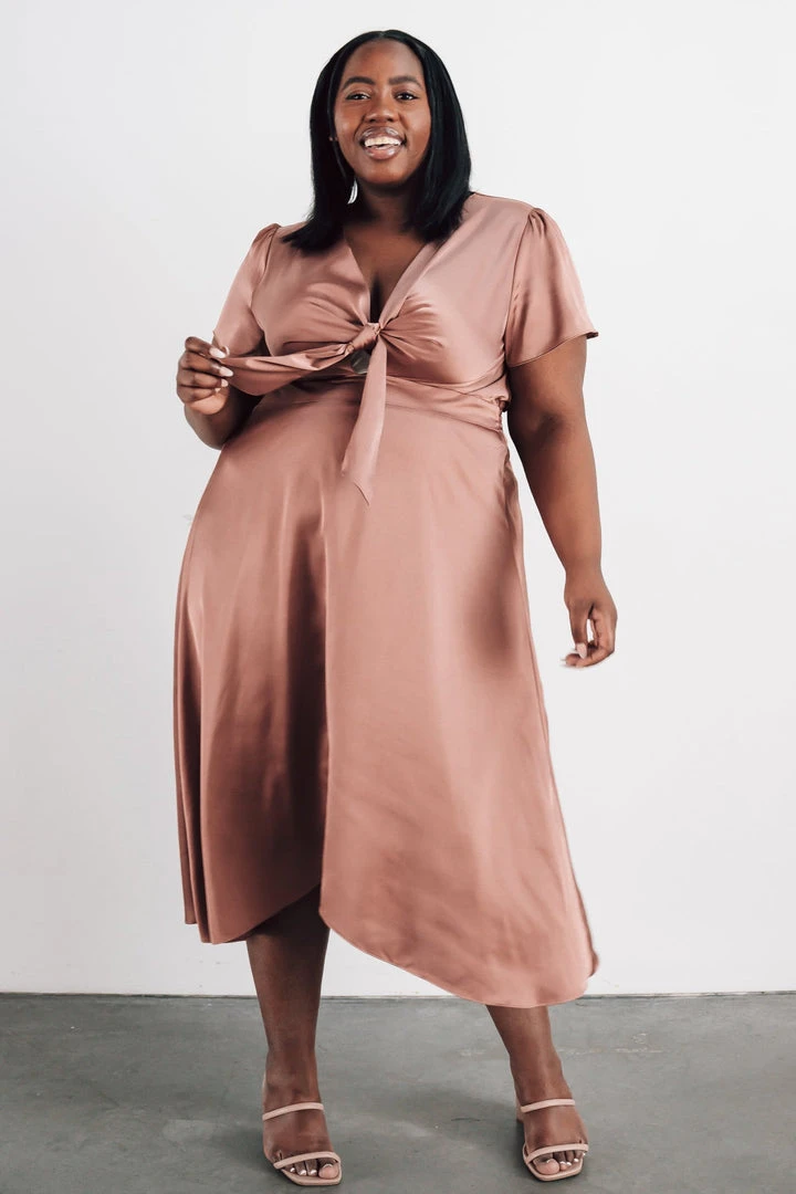 JH Poppy Satin Midi Dress | Rosy Brown 6 JH Poppy Satin Midi Dress | Rosy Brown