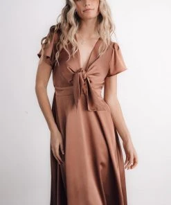 JH Poppy Satin Midi Dress | Rosy Brown 22 JH Poppy Satin Midi Dress | Rosy Brown