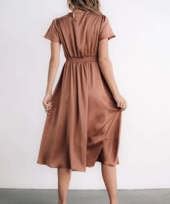 JH Poppy Satin Midi Dress | Rosy Brown 16 JH Poppy Satin Midi Dress | Rosy Brown