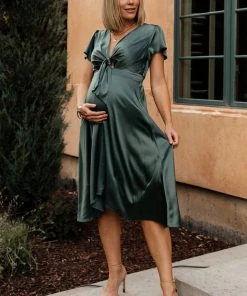 JH Poppy Satin Midi Dress | Winter Green