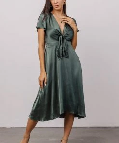 JH Poppy Satin Midi Dress | Winter Green