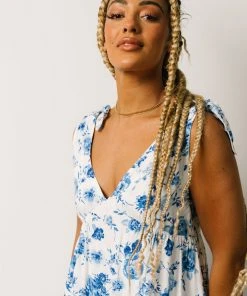 POL Portia Tank Dress | Blue Floral