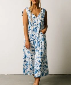 POL Portia Tank Dress | Blue Floral
