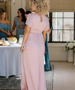 RR Prague Satin Maxi Dress | Blush