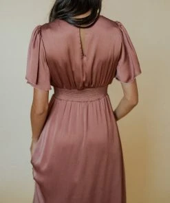 RR Prague Satin Maxi Dress | Rosy Brown Dresses