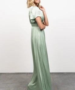 RR Dresses Prague Satin Maxi Dress | Sage