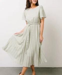 POL Dresses Prim Pleated Dress | Yellow + Sage Floral