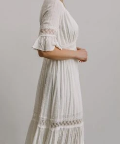 AK Rayne Deep V Maxi Dress | White