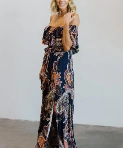 Soi Dresses Rhonda Paisley Print Maxi Dress | Dark Blue