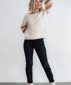 LUM Robledo Chunky Knit Stripe Sweater | Oatmeal