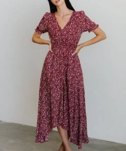 HAY Dresses Robyn Maxi Dress | Red Floral