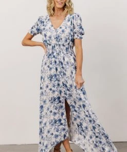 HAY Robyn Maxi Dress | Blue Watercolor Print