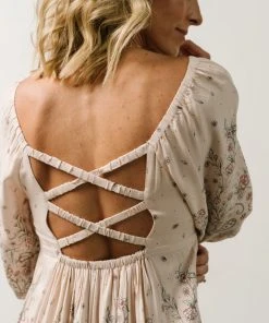 IL Dresses Romeo Criss Cross Back Mini Dress | Light Blush Multi Print