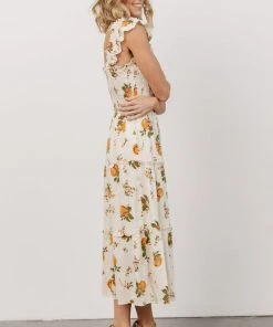 SL Rory Smocked Midi Dress | Orange Blossom