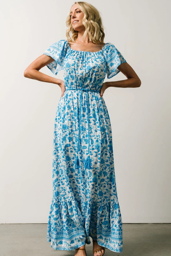 DD Rosemary Tassel Tie Maxi Dress | French Blue Floral Dresses 5 DD Rosemary Tassel Tie Maxi Dress | French Blue Floral Dresses
