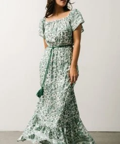 DD Dresses Rosemary Tassel Tie Maxi Dress | Green Floral