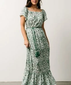 DD Dresses Rosemary Tassel Tie Maxi Dress | Green Floral