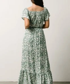 DD Dresses Rosemary Tassel Tie Maxi Dress | Green Floral