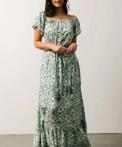 DD Dresses Rosemary Tassel Tie Maxi Dress | Green Floral