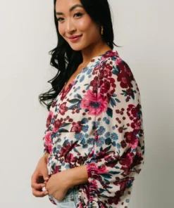 SL Rosie Top | Ivory + Purple Multi Print 22 SL Rosie Top | Ivory + Purple Multi Print