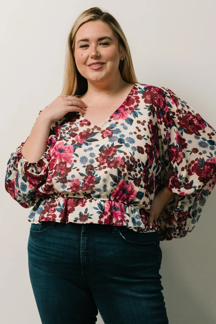 SL Rosie Top | Ivory + Purple Multi Print 11 SL Rosie Top | Ivory + Purple Multi Print