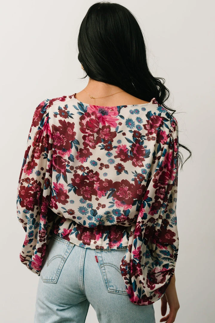 SL Rosie Top | Ivory + Purple Multi Print 5 SL Rosie Top | Ivory + Purple Multi Print