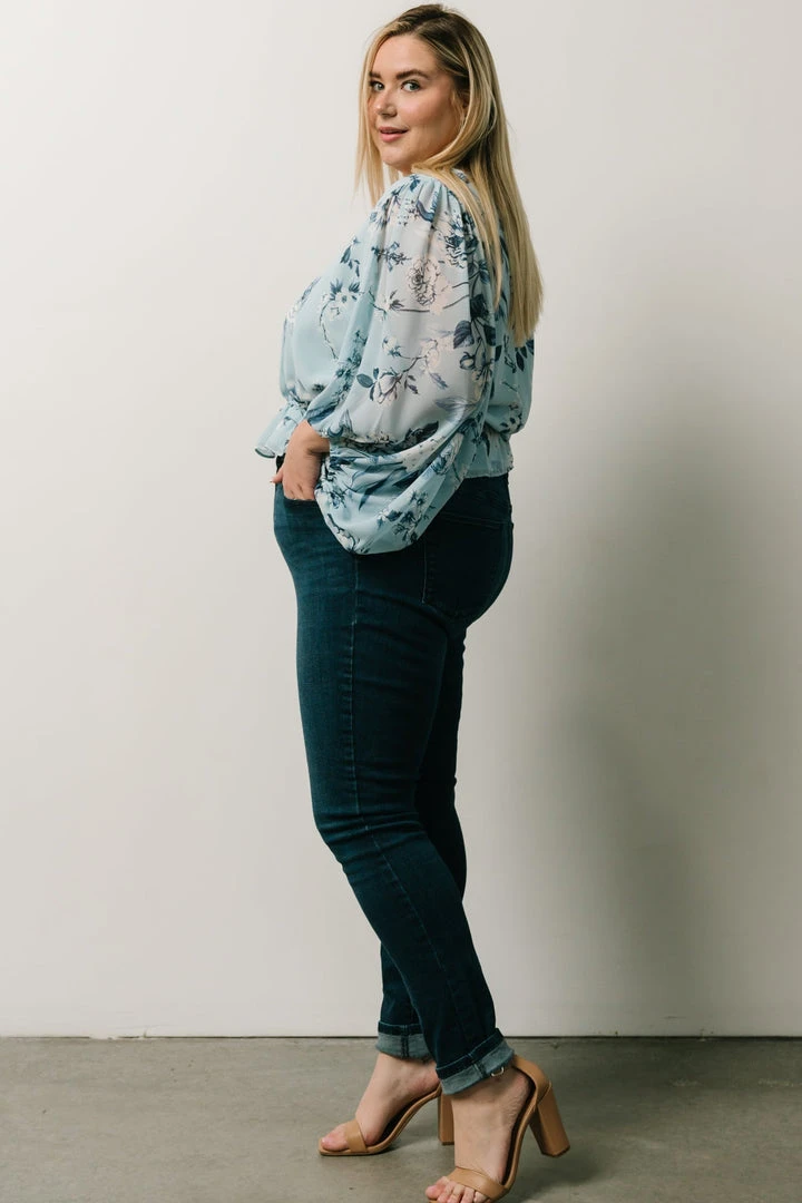 SL Tops Rosie Top | Light Blue Floral 11 SL Tops Rosie Top | Light Blue Floral