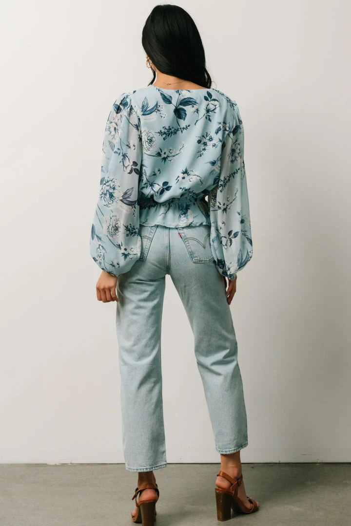 SL Tops Rosie Top | Light Blue Floral 5 SL Tops Rosie Top | Light Blue Floral